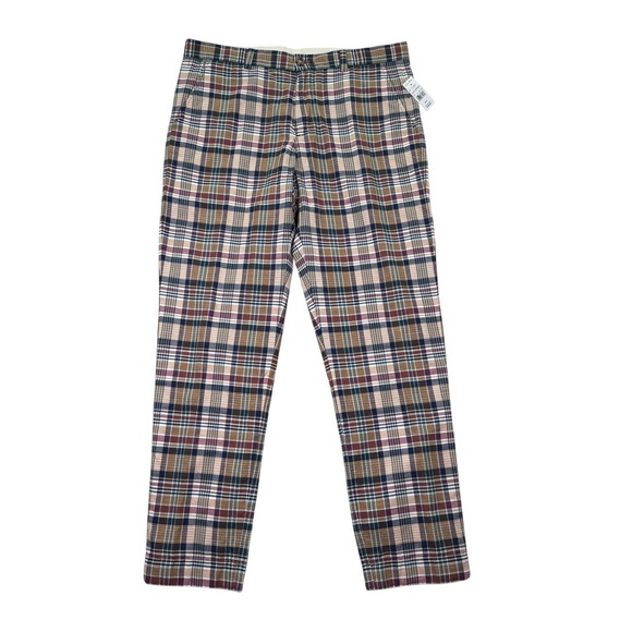 NEW Brooks Brothers Indian Madras Plaid Golf Pants Mens 36x32 Cotton Patchwork - Picture 1 of 12